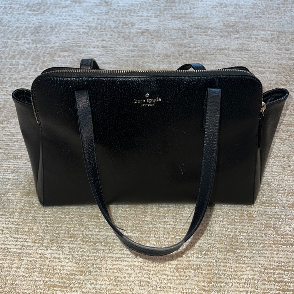 Black Leather Kate Spade New York Tote Purse